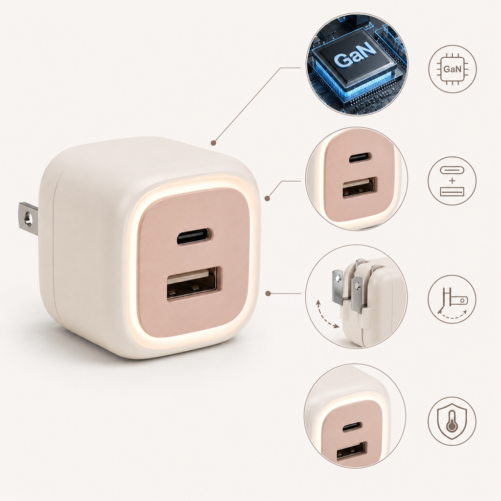 HaloMini Dual-Port Wall Charger