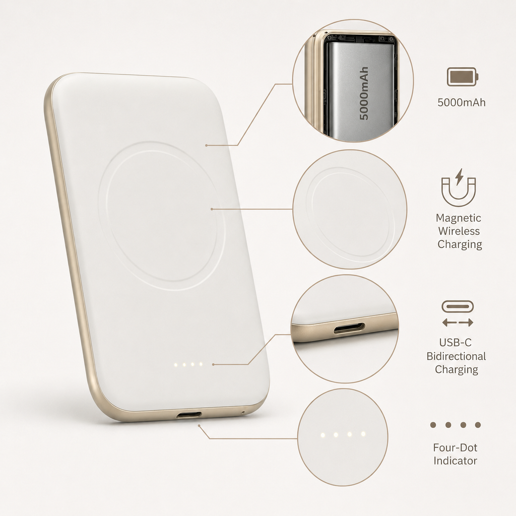 PearlPod 5000 Magnetic Power Bank